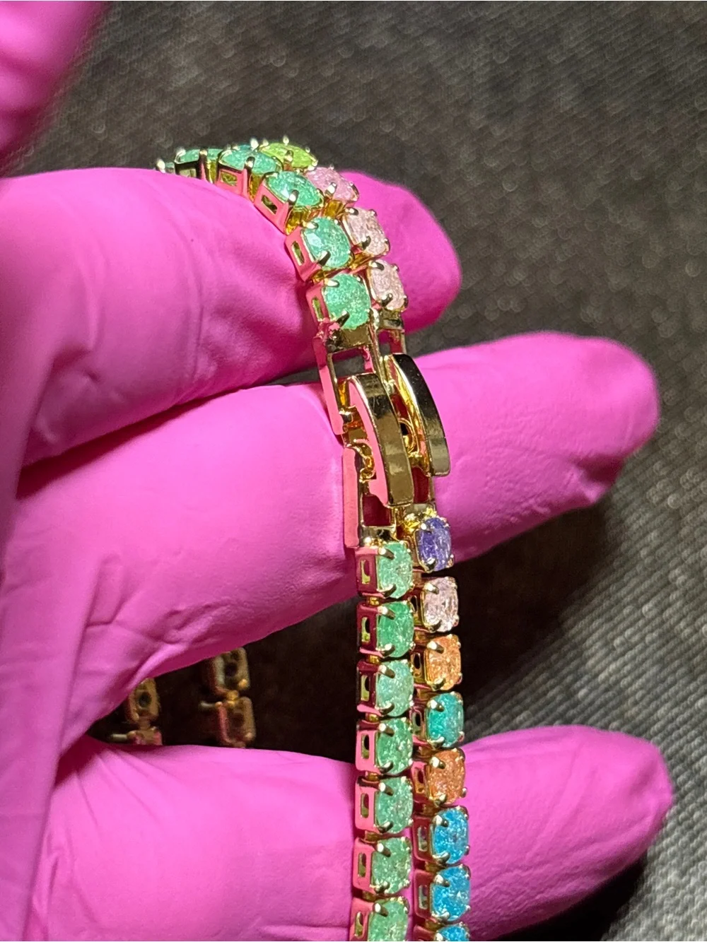 Pretty Bird Yellow Gold CZ Tennis Bracelets
